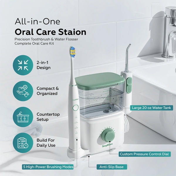 2-in-1 Complete Oral Care System | Electric Toothbrush &  Countertop Water Flosser