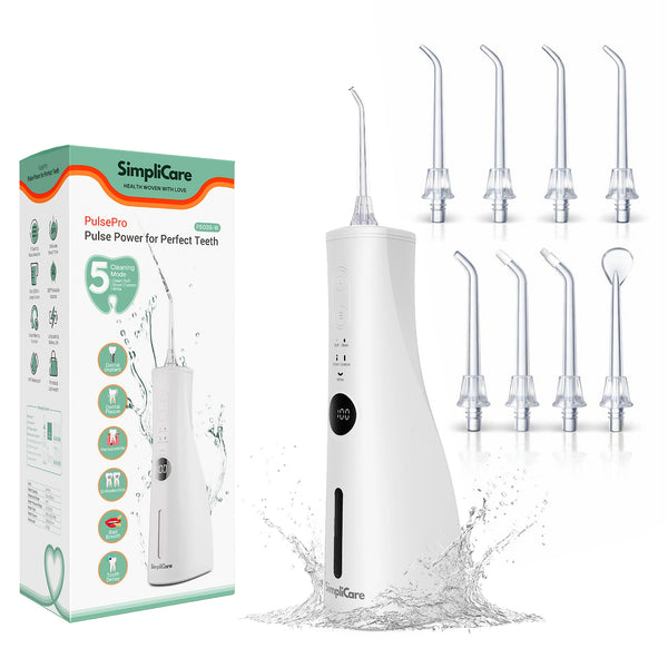 Portable Water Flosser – Rechargeable Dental Oral Irrigator with 5 Modes & 360° Rotating Nozzle