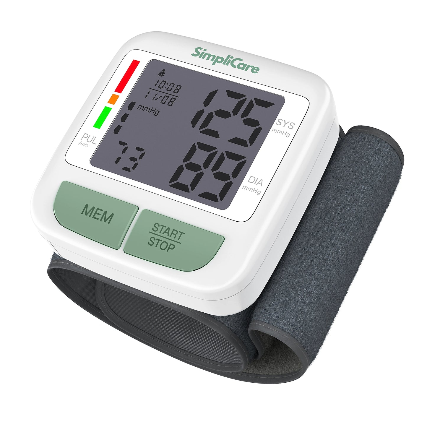 SimpliCare blood pressure monitor with digital display.