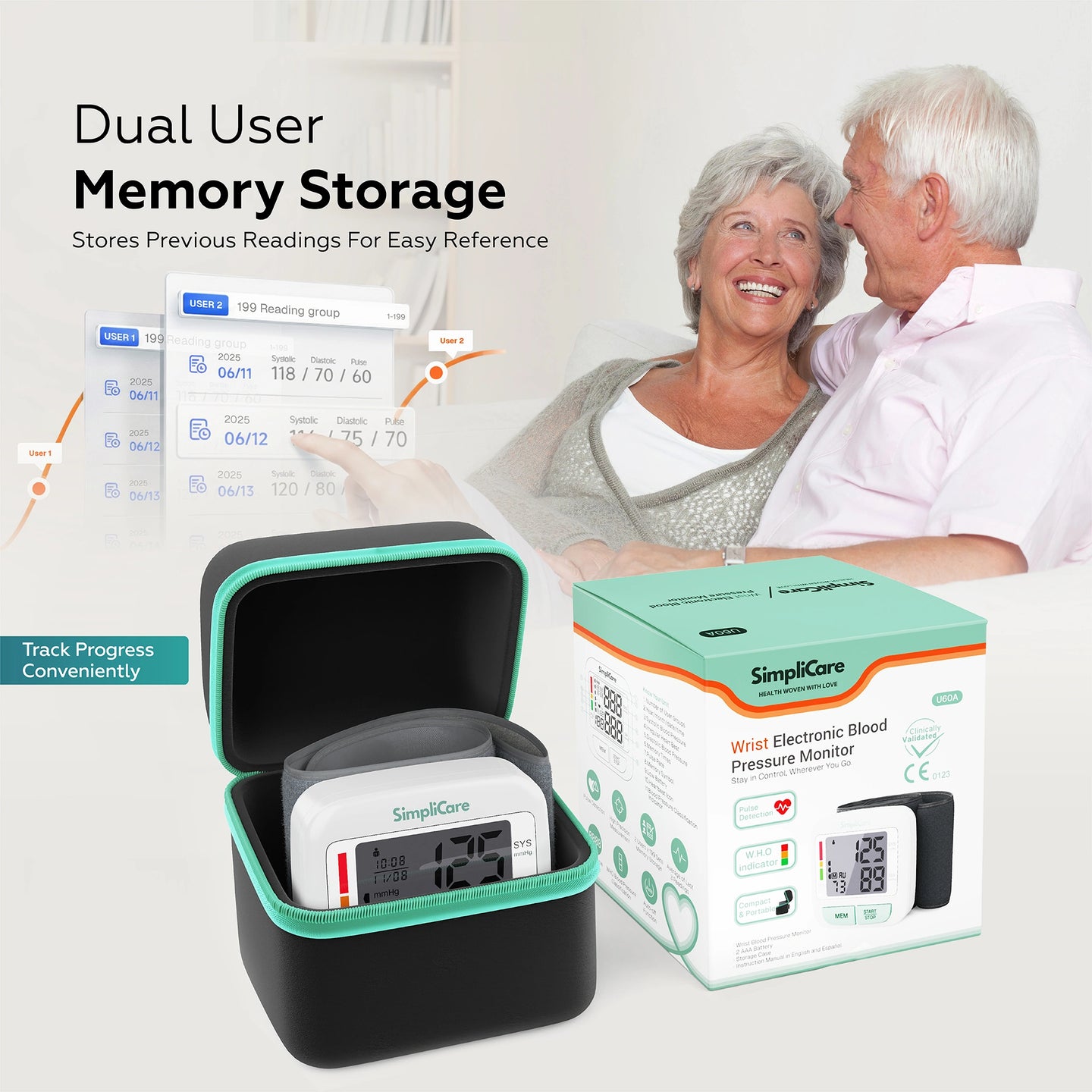 SimpliCare Wrist Blood Pressure Monitor | Automatic Digital BP Monitor