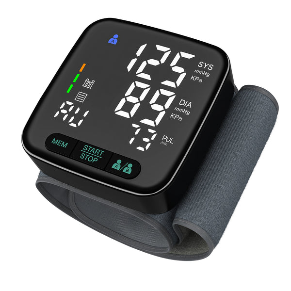 Automatic Wrist Blood Pressure & Pulse Monitoring with Dual User Memory