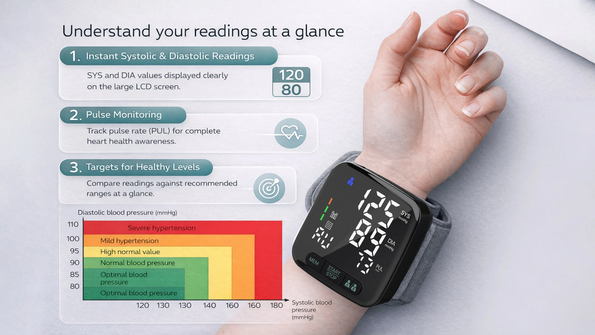 Simplex Bp Monitor Wrist Blood Pressure Monitor | Automatic Digital BP Monitor – SimpliCare