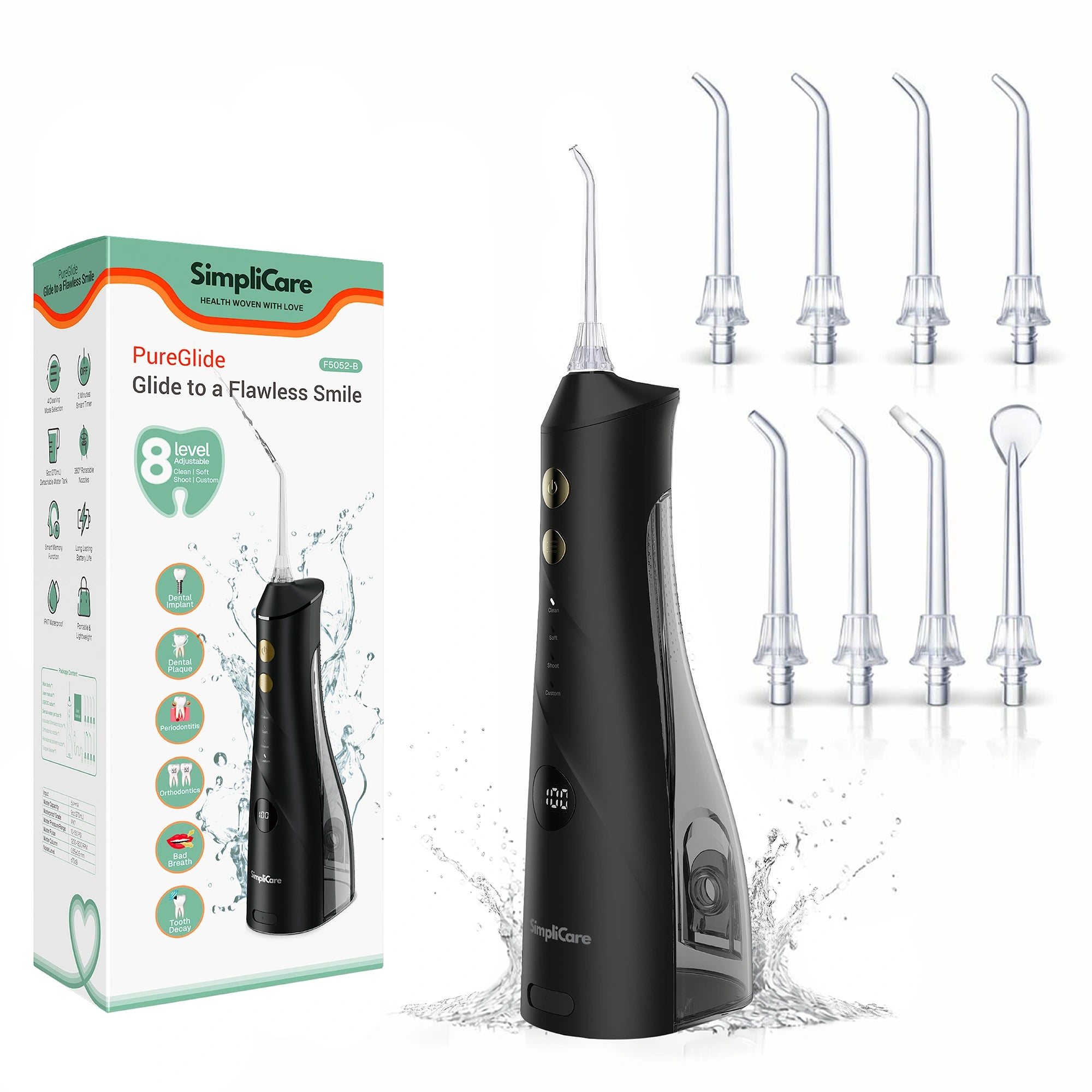Simplicare Cordless Water Flosser | 4 Modes, Rechargeable, IPX7 ...