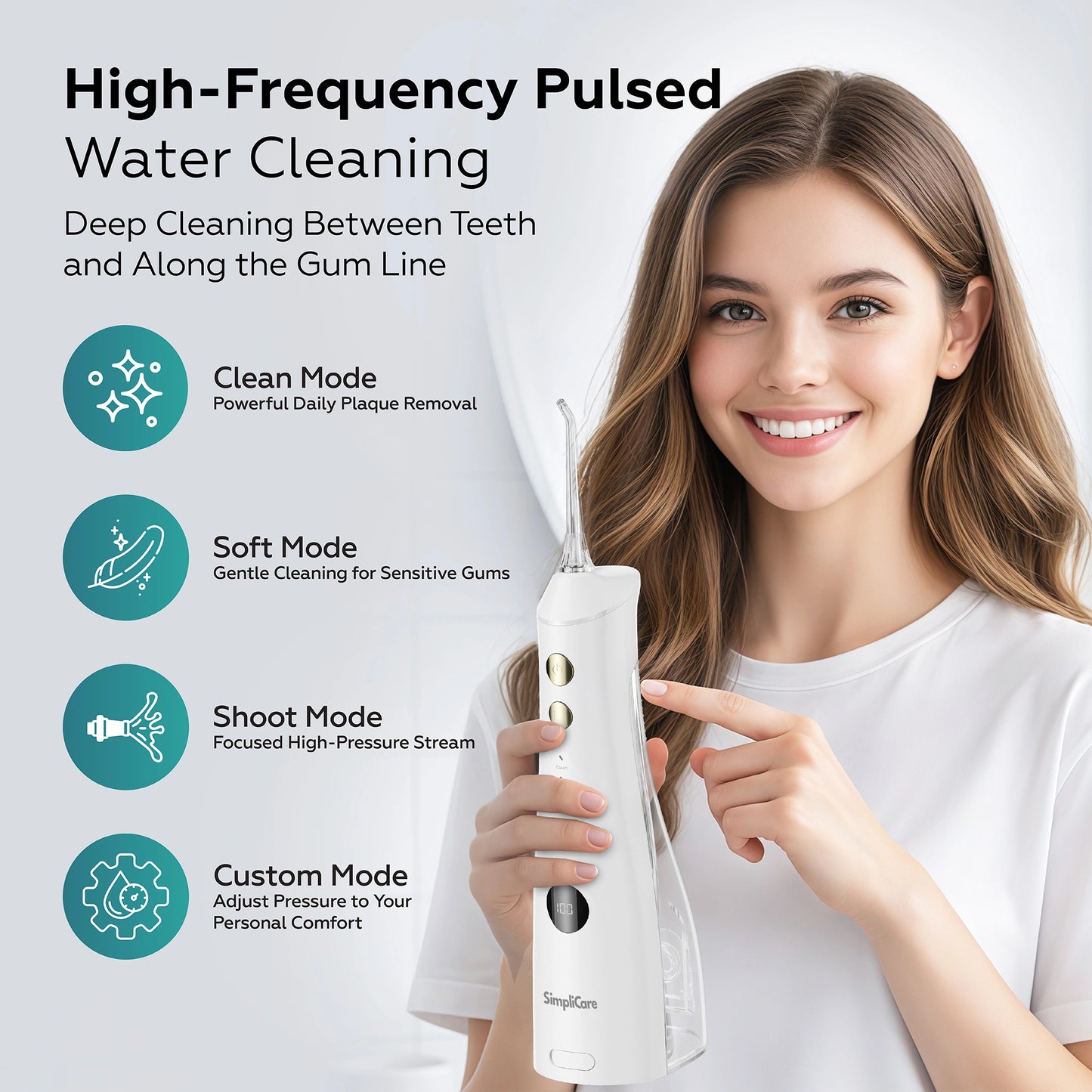 Portable Water Flosser for Teeth – USB Rechargeable & Waterproof – SimpliCare