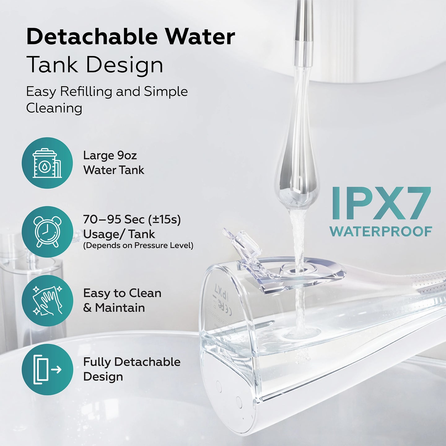 Portable Water Flosser for Teeth – USB Rechargeable & Waterproof – SimpliCare